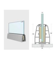 SD 33 Continuous Profile System Aluminum Glass Railing Base Profile for Balcony and Staircase, Indoor and Outdoor Top Mount Design, Durable Finish, Easy Installation for Modern Projects 